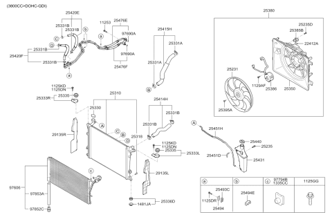 2012 Hyundai Genesis Coupe Tube Mounting Clip Diagram for 25493-3M600