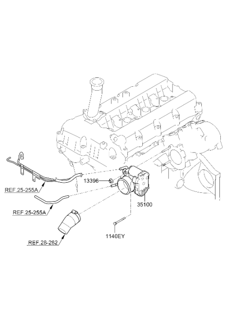2013 Hyundai Genesis Coupe Throttle Body & Injector Diagram 2