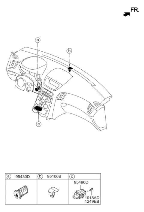 2016 Hyundai Genesis Coupe Sensor Assembly-Automatic Light Diagram for 97253-2M100