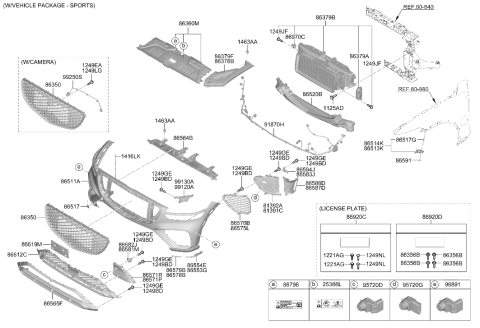 2025 Hyundai Genesis GV70 Korean made Front Bumper Diagram 2