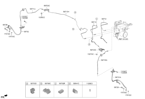 2024 Hyundai Genesis GV70 Brake Fluid Line Clip Diagram for 58756-K4500