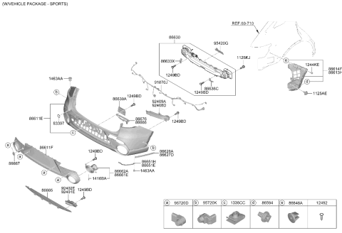 2025 Hyundai Genesis GV70 Korean made Rear Bumper Diagram 2