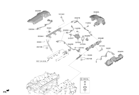 2025 Hyundai Genesis GV70 Korean made Throttle Body & Injector Diagram 2