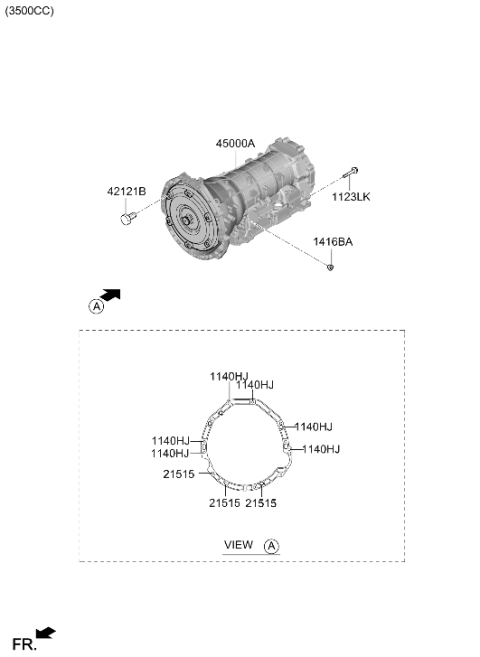 2025 Hyundai Genesis GV70 Korean made Transaxle Assy-Auto Diagram 2
