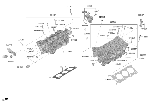 2025 Hyundai Genesis GV70 Korean made Cylinder Head Diagram 2