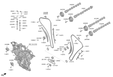 2025 Hyundai Genesis GV70 Korean made Camshaft & Valve Diagram 2