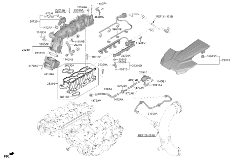 2025 Hyundai Genesis GV70 Korean made Intake Manifold Diagram 2
