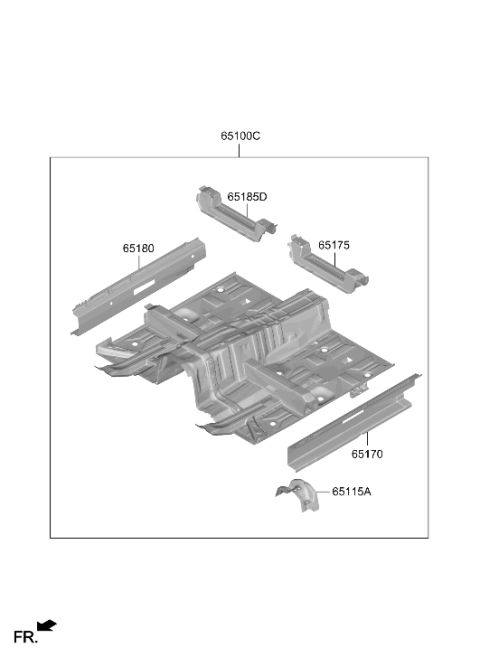 2025 Hyundai Genesis GV70 Korean made Floor Panel Diagram 2