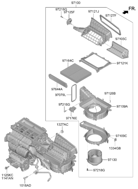 2024 Hyundai Genesis GV70 Fan & Motor Assembly Diagram for 97113-D2000