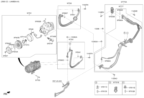 2025 Hyundai Genesis GV70 Korean made Air conditioning System-Cooler Line Diagram 2
