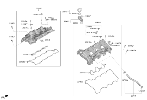 2025 Hyundai Genesis GV70 US made Rocker Cover Diagram 3
