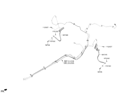 2025 Hyundai Genesis GV70 US made Brake Fluid Line Diagram 2