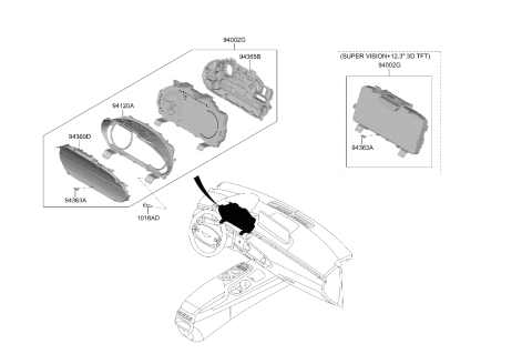 2024 Hyundai Genesis GV70 Window Plate Diagram for 94370-AR000