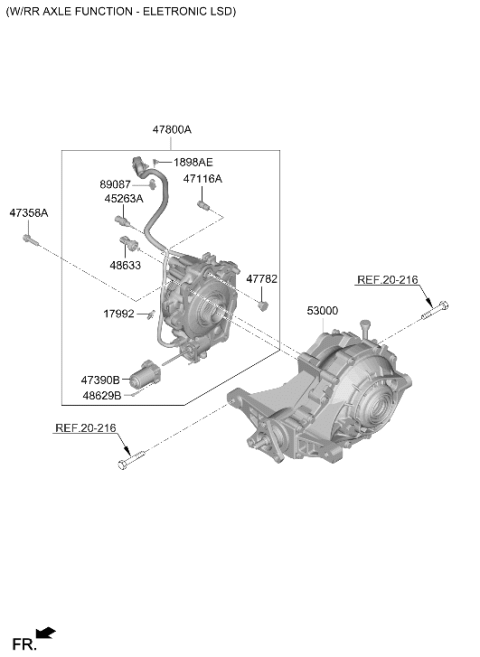 2025 Hyundai Genesis GV70 US made Rear Differential Carrier Diagram 3
