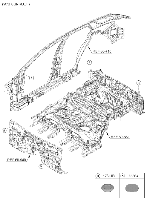 2025 Hyundai Genesis GV70 US made Sunroof Diagram 2