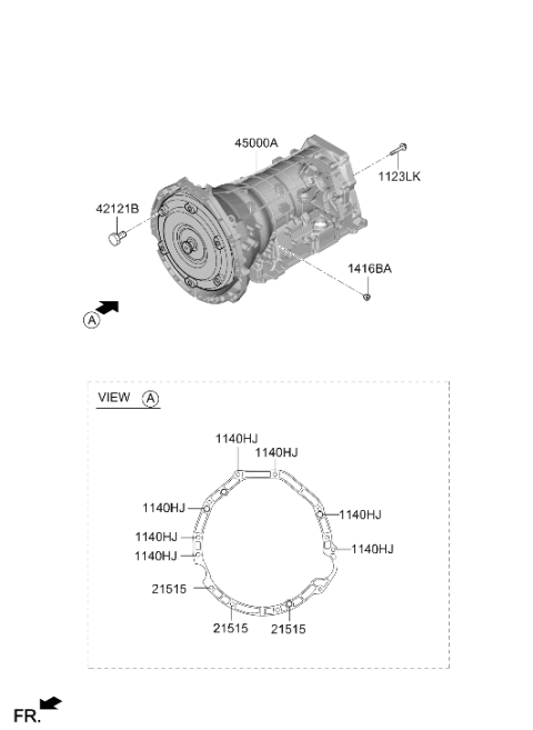 2025 Hyundai Genesis GV70 US made Transaxle Assy-Auto Diagram 2