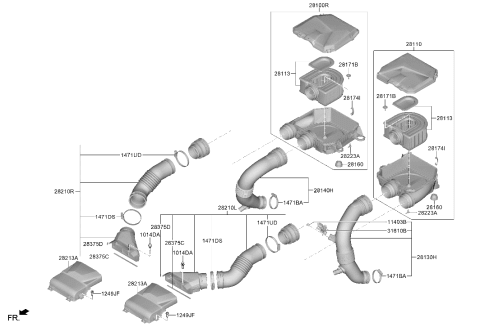 2025 Hyundai Genesis GV70 US made Air Cleaner Diagram 2