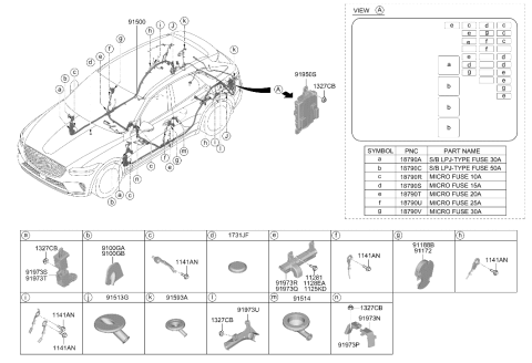 2024 Hyundai Genesis GV70 Grommet-Rear Door Diagram for 91981-1H000