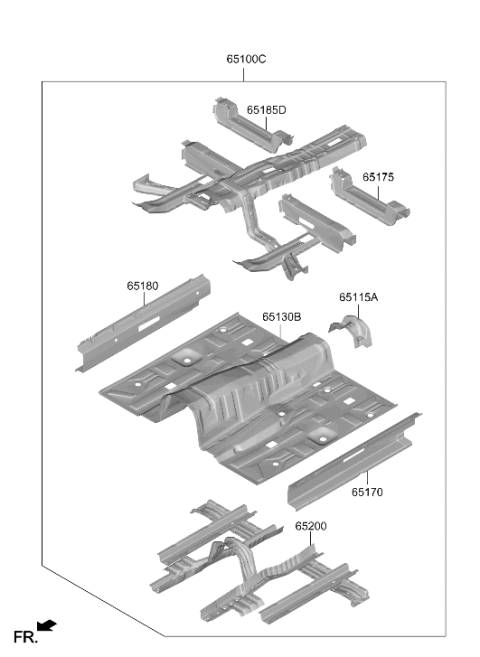 2025 Hyundai Genesis GV70 US made Floor Panel Diagram 2