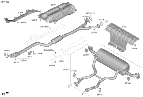 2026 Hyundai Genesis GV70 Muffler & Exhaust Pipe Diagram 2