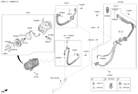 2026 Hyundai Genesis GV70 Expansion Valve Assembly Diagram for 97626-J5000