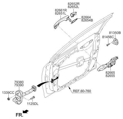 2017 Hyundai Sonata Hybrid Front Door Checker Assembly Left Hand Diagram for 79380-C1000