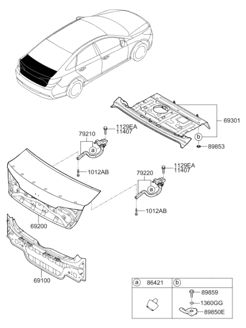 2017 Hyundai Sonata Hybrid Bolt Diagram for 79397-3S000
