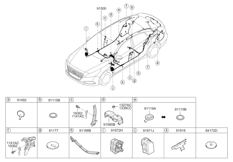 2016 Hyundai Sonata Hybrid Grommet Diagram for 91981-C1300