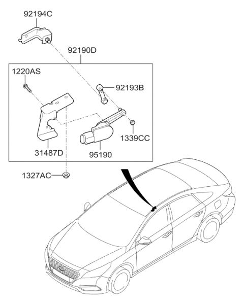 2016 Hyundai Sonata Hybrid Head Lamp Diagram 3