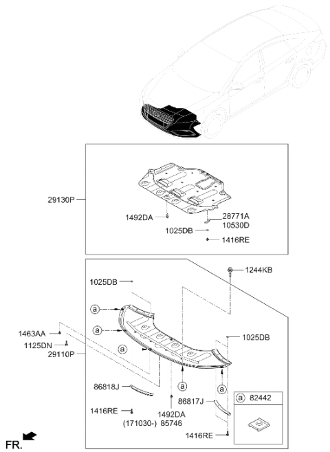 2017 Hyundai Sonata Hybrid Bracket Diagram for 29132-C1300