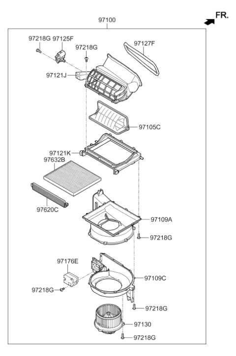 2016 Hyundai Sonata Hybrid Intake Actuator Diagram for 97162-C1000