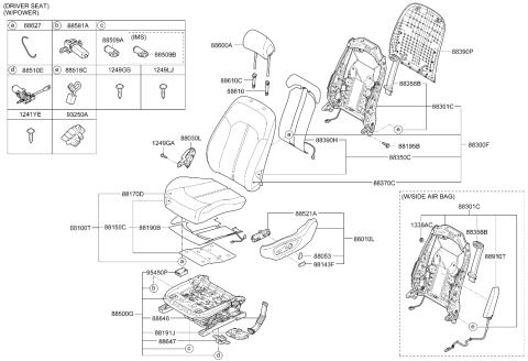 2016 Hyundai Sonata Hybrid Switch Assembly-Ims Control Diagram for 93250-C1000