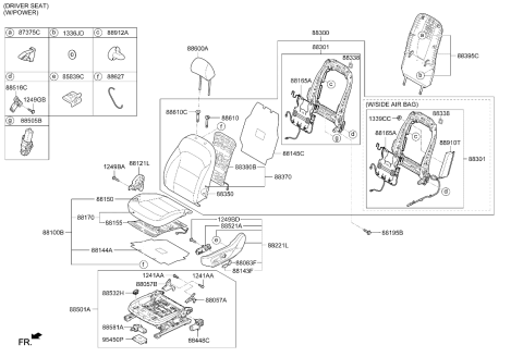 2020 Hyundai Elantra Front Seat Cushion Assembly Left Hand Diagram for 88100-F2021-SVS