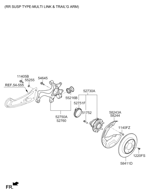 2020 Hyundai Elantra Korean made Rear Axle Diagram 2