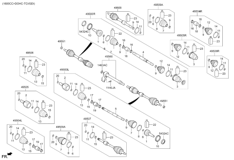 2020 Hyundai Elantra Korean made Drive Shaft-Front Diagram 2