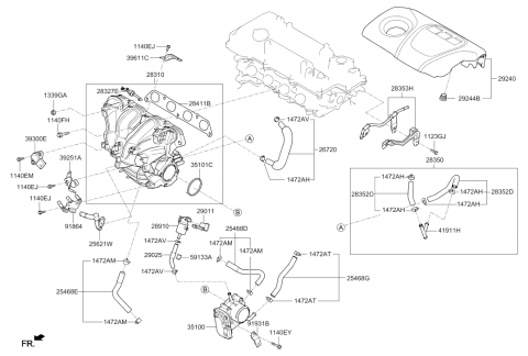 2020 Hyundai Elantra Korean made Intake Manifold Diagram 4