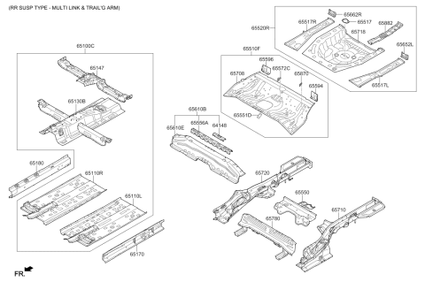 2020 Hyundai Elantra Korean made Floor Panel Diagram 2