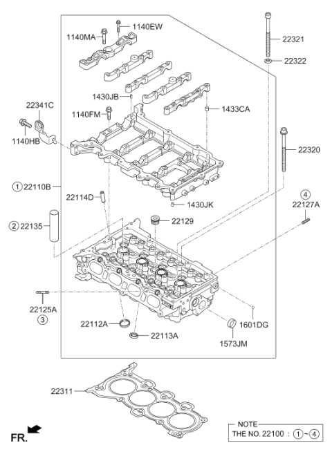 2020 Hyundai Elantra Korean made Cylinder Head Diagram 2