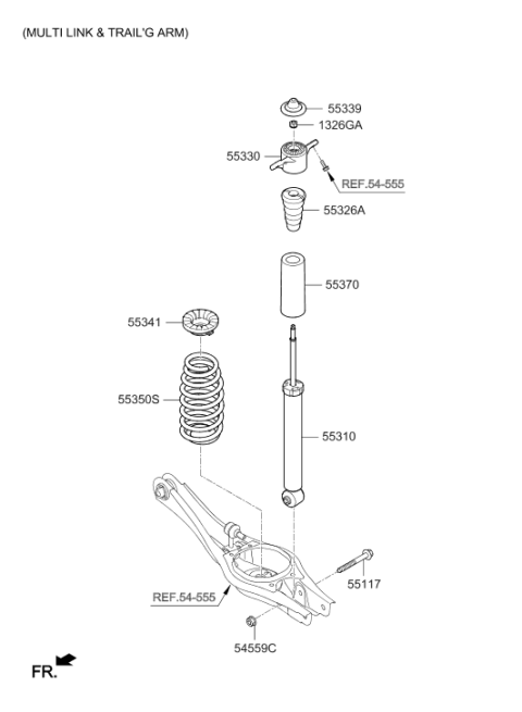 2020 Hyundai Elantra Korean made Rear Spring & Strut Diagram 2
