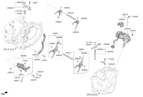 2020 Hyundai Elantra Korean made Gear Shift Control-Manual Diagram 2