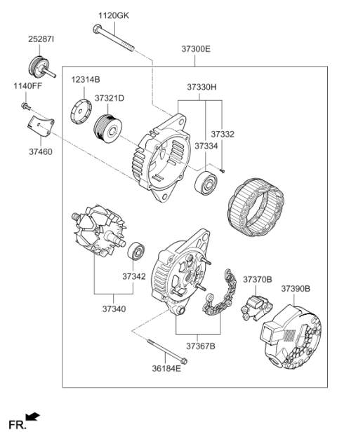 2020 Hyundai Elantra Korean made Alternator Diagram 2