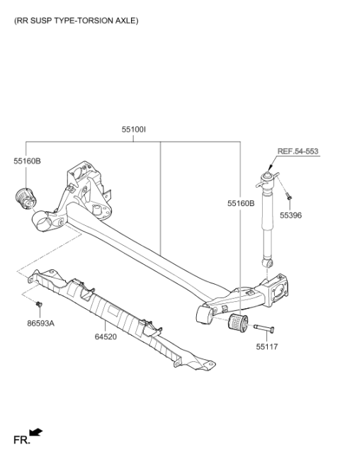2020 Hyundai Elantra Korean made Rear Suspension Control Arm Diagram 2