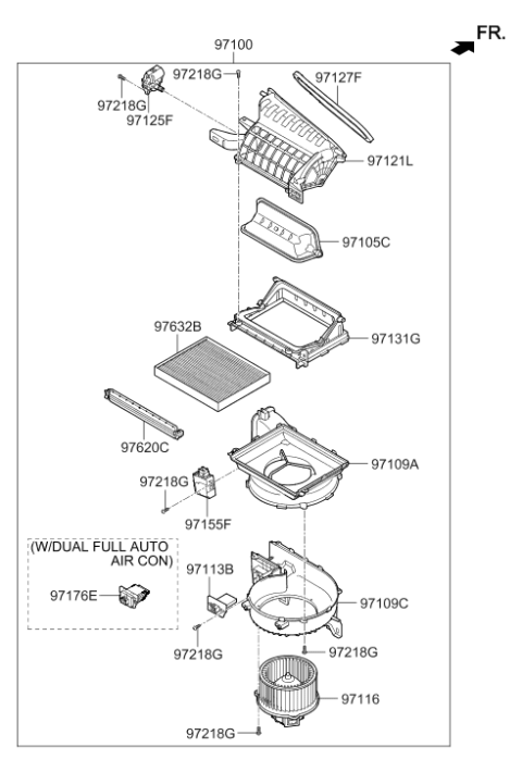 2020 Hyundai Elantra Korean made Heater System-Heater & Blower Diagram 2
