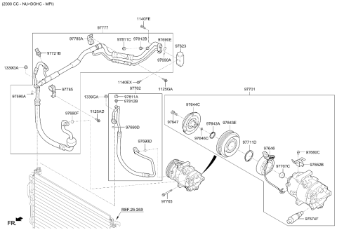2020 Hyundai Elantra Korean made Air conditioning System-Cooler Line Diagram 2