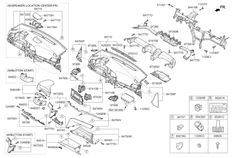 2018 Hyundai Elantra Glove Box Assembly Diagram for 84510-F3100-PKG