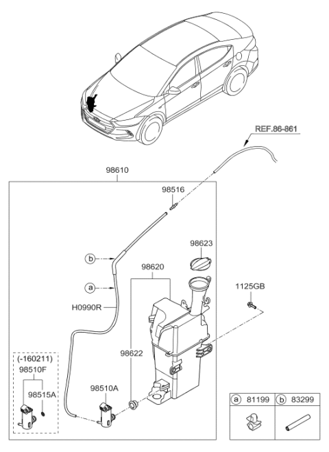 2018 Hyundai Elantra Pad Diagram for 82489-1R000
