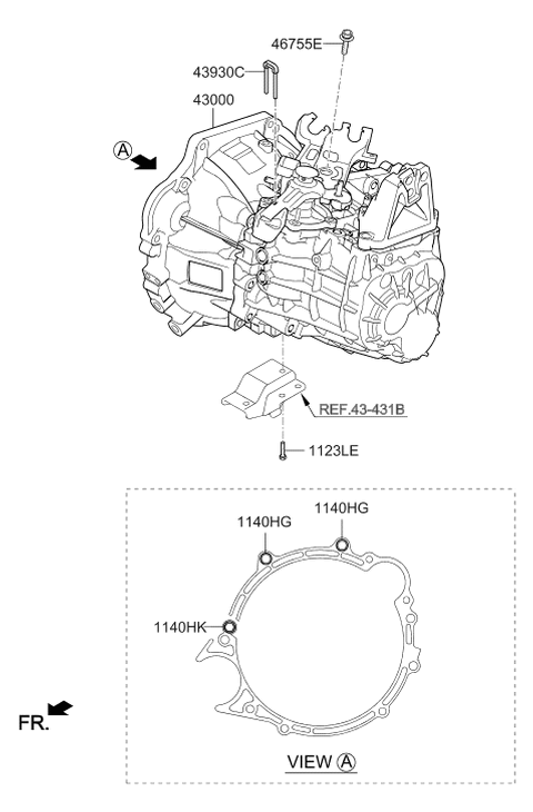 2018 Hyundai Elantra US Alabama made Transaxle Assy-Manual Diagram 2