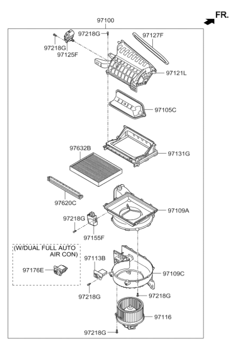 2018 Hyundai Elantra US Alabama made Heater System-Heater & Blower Diagram 2