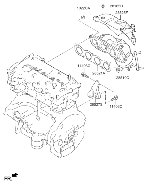 2018 Hyundai Elantra Catalyst Case Assembly Diagram for 28530-03BB4