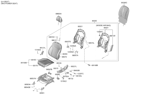 2021 Hyundai Santa Fe Front Seat Diagram 3